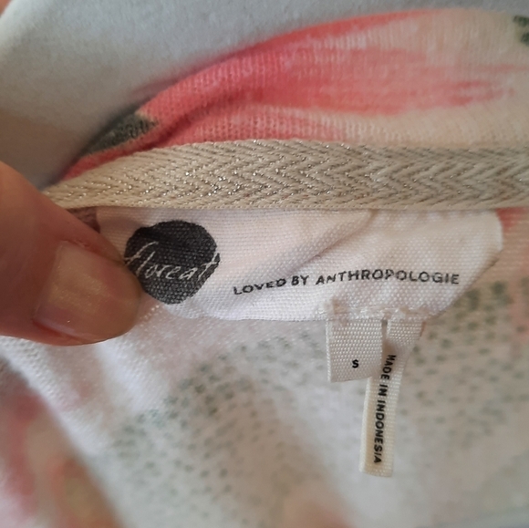 Anthropologie Floreat Floral Brushed Fleece Sweatshirt S - Picture 6 of 8
